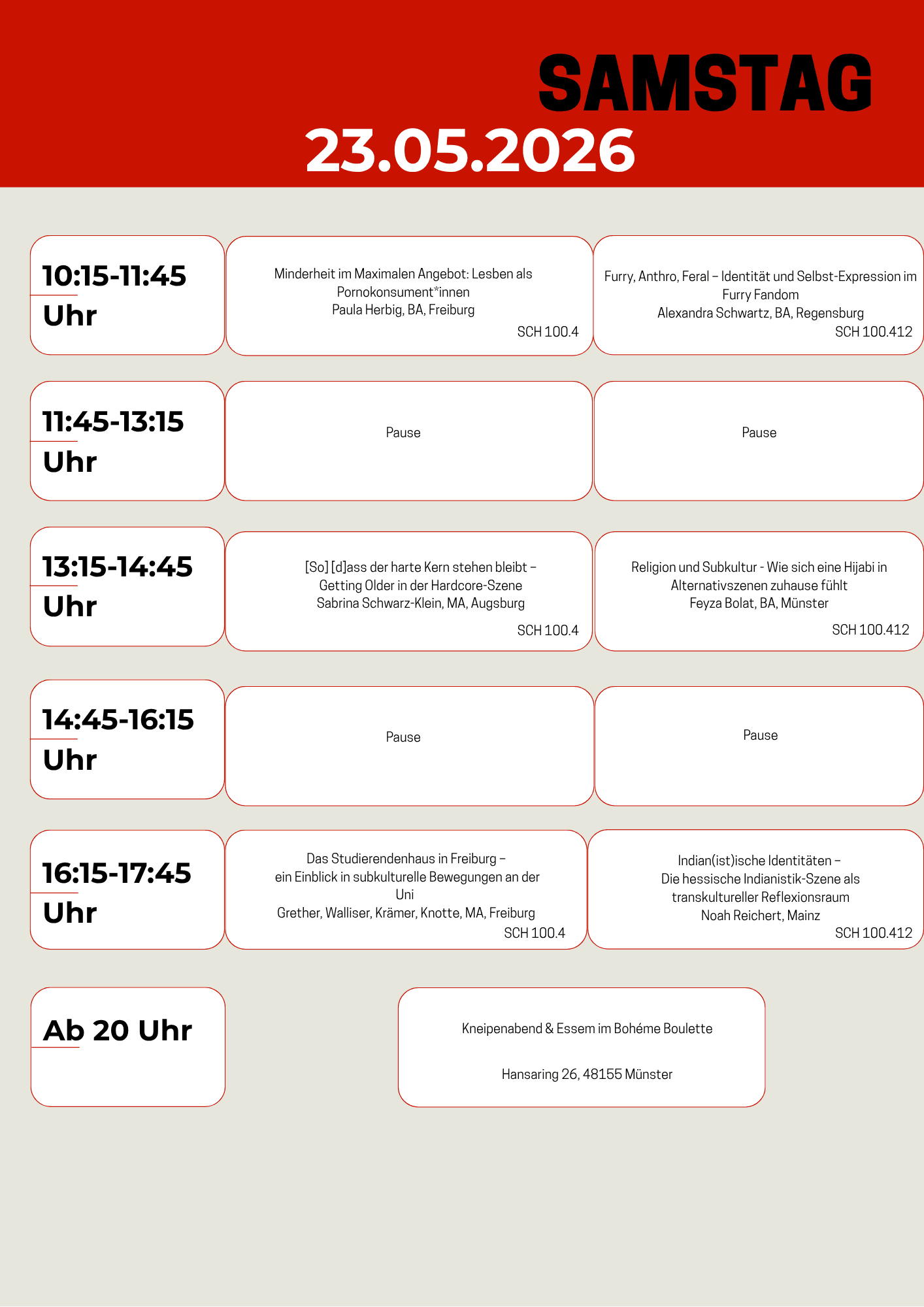 Programmübersicht der 38. DGEKW Studierendentagung 2026 - Bild 2
